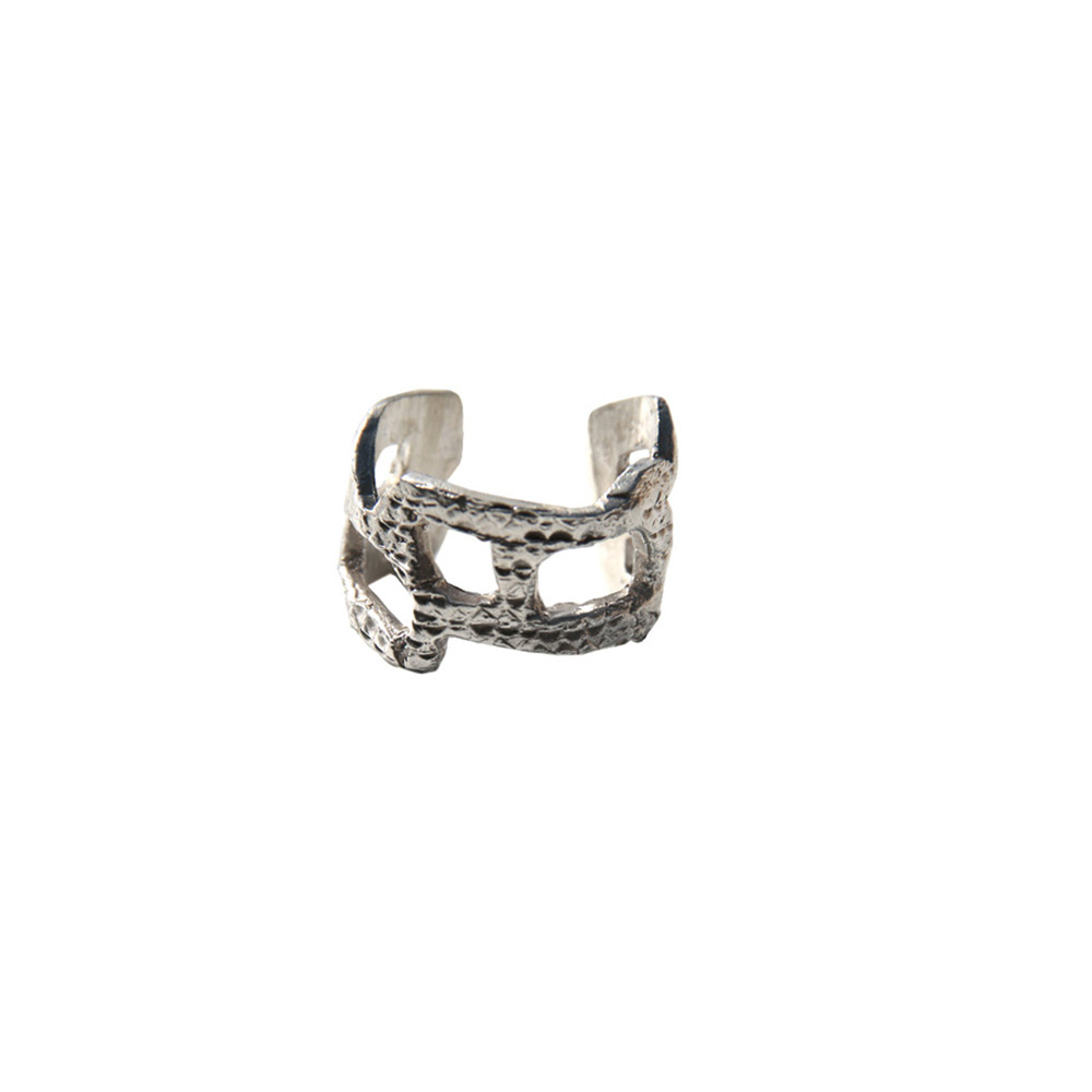 Geo ring silver